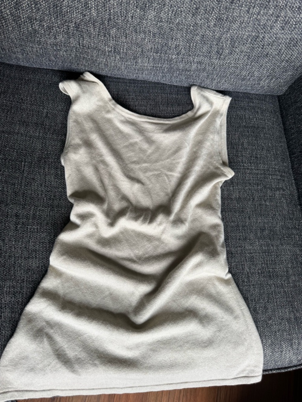 TSE Sleeveless cashmere & silk open back top in Beige